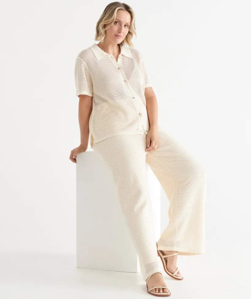 Sussan Pants|Matching Sets>Knit Pointelle Pant BUTTER