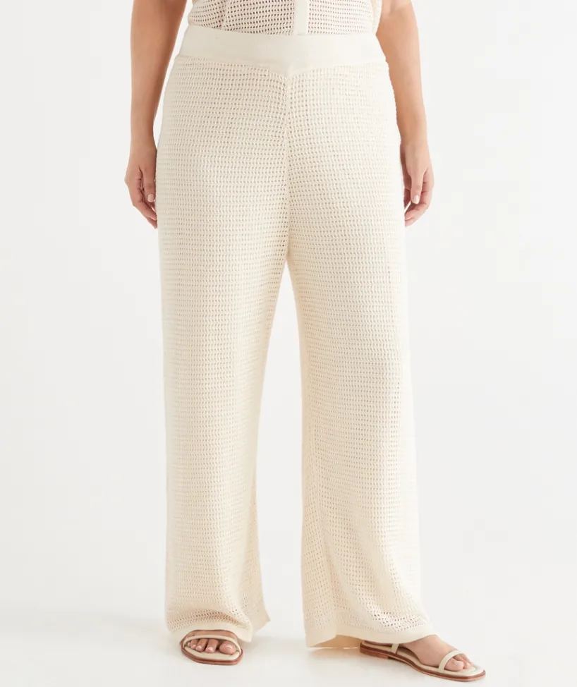 Sussan Pants|Matching Sets>Knit Pointelle Pant BUTTER