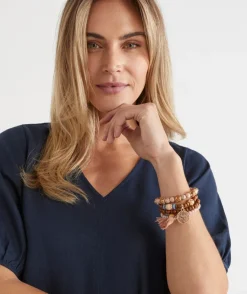 Sussan Jewellery>Layered Beaded Stretch Bracelet Set NATURAL