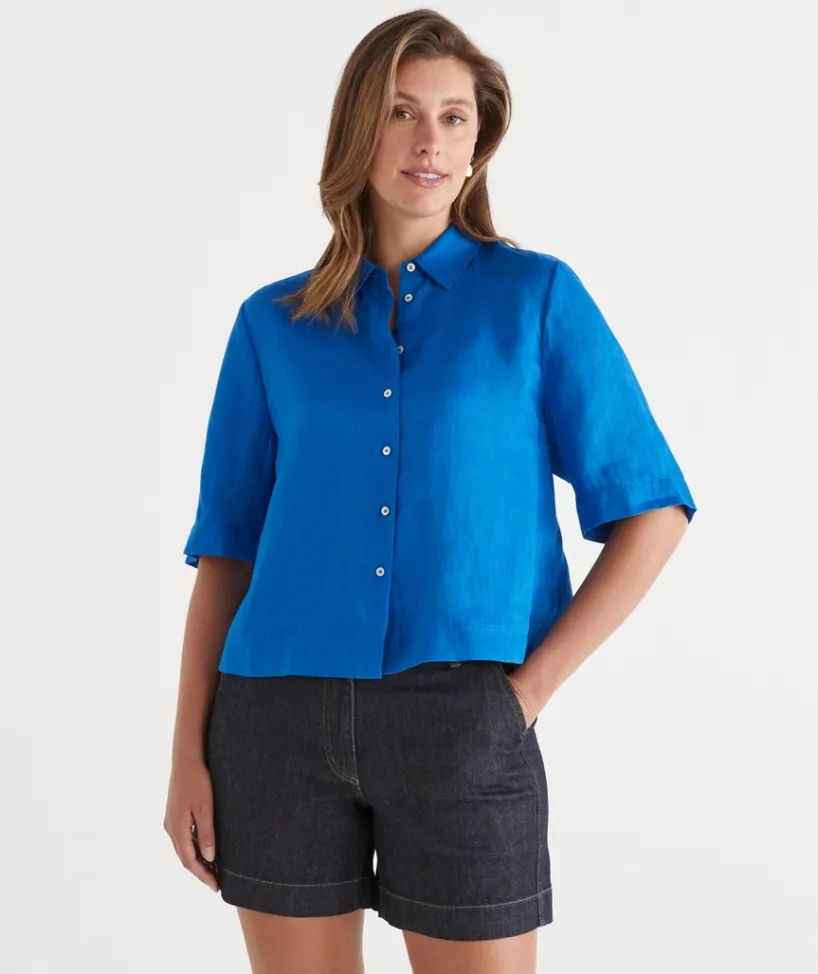 Sussan Tops|Shirts & Blouses>LINEN SS SHIRT