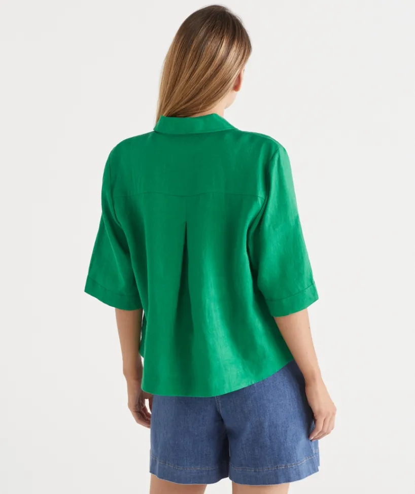 Sussan Tops|Shirts & Blouses>LINEN SS SHIRT