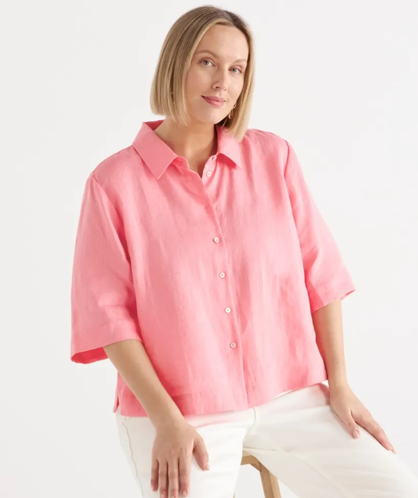Sussan Tops|Shirts & Blouses>LINEN SS SHIRT