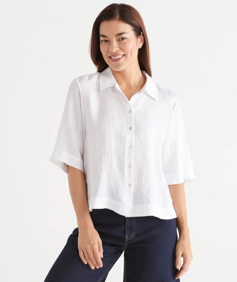 Sussan Tops|Shirts & Blouses>LINEN SS SHIRT