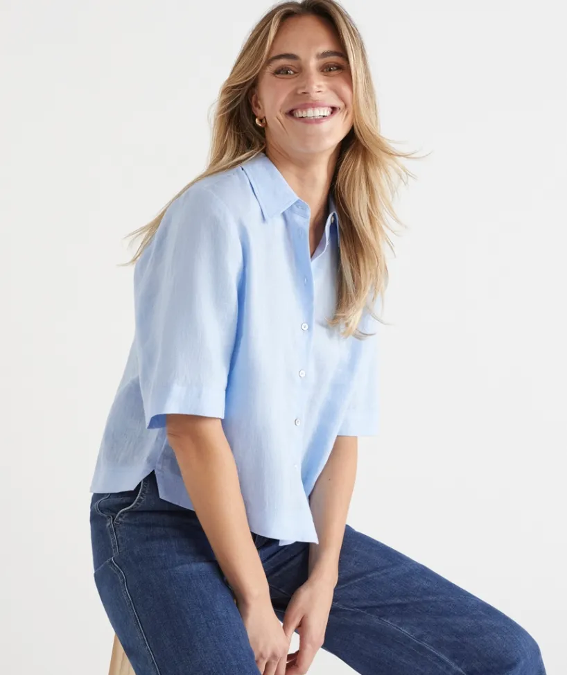 Sussan Tops|Shirts & Blouses>LINEN SS SHIRT