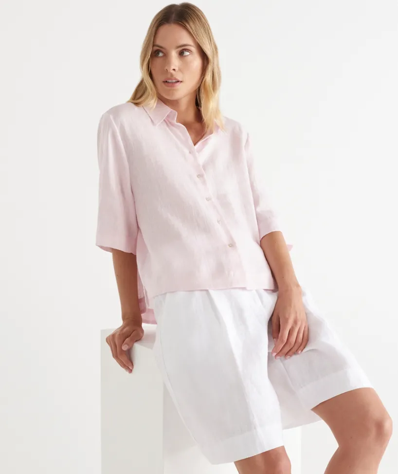 Sussan Tops|Shirts & Blouses>LINEN SS SHIRT