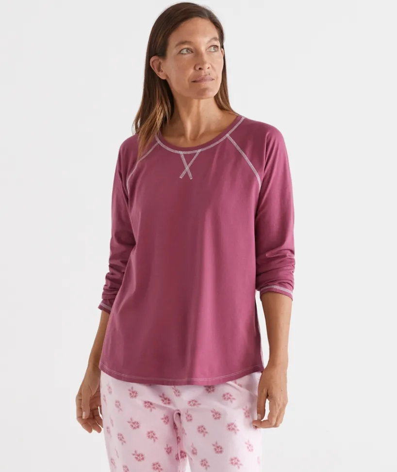 Sussan Women's Pyjama Tops|Everyday Icons>Long Sleeve Contrast Pyjama Top NAVY