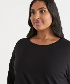 Sussan Tops|T-Shirts>Long Sleeve Pleat Back Tee