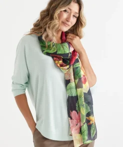 Sussan Knit Accessories|Scarves>Garden Floral Scarf MIDNIGHT