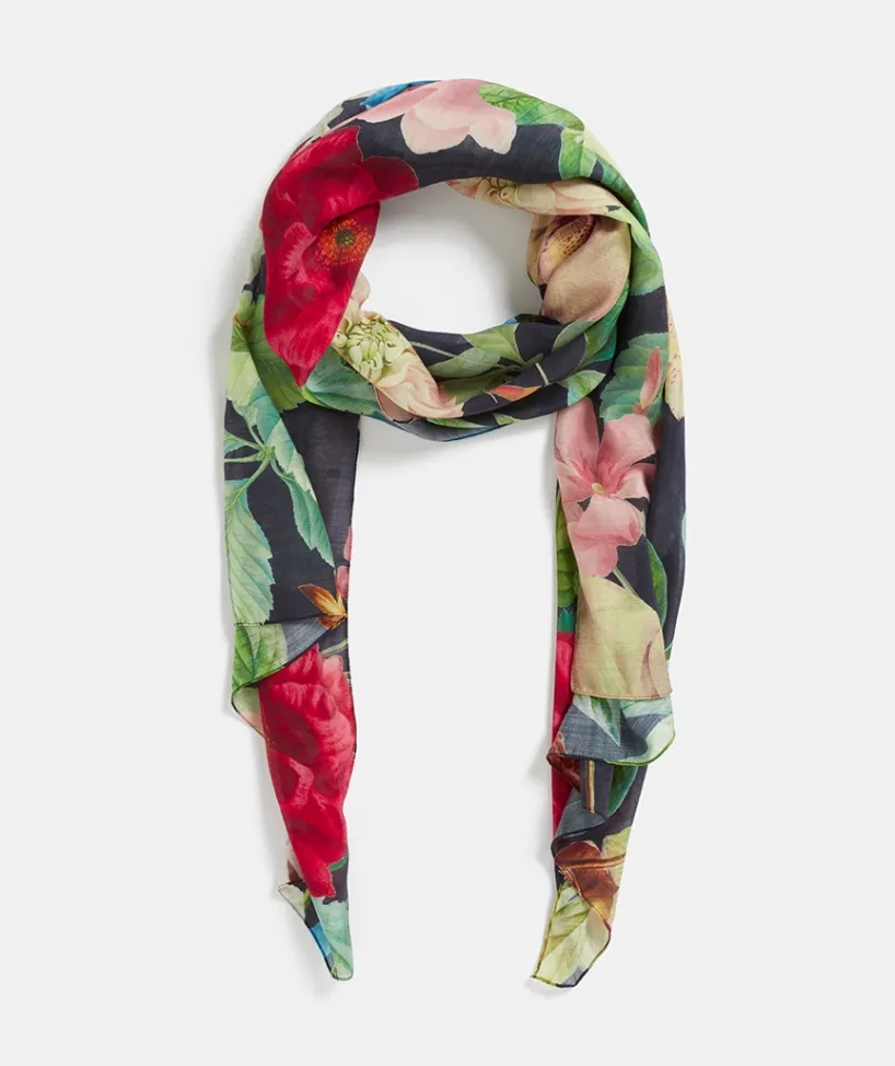 Sussan Knit Accessories|Scarves>Garden Floral Scarf MIDNIGHT