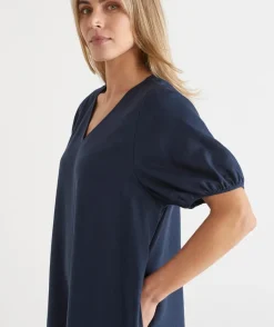 Sussan Dresses>Midsummer V Neck Short Sleeve Dress