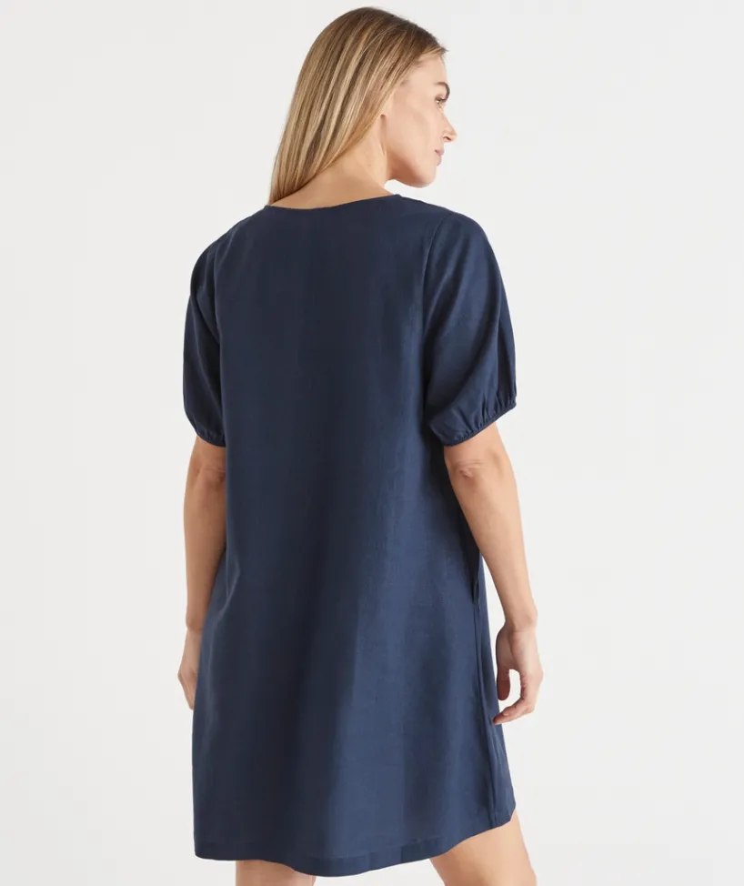 Sussan Dresses>Midsummer V Neck Short Sleeve Dress