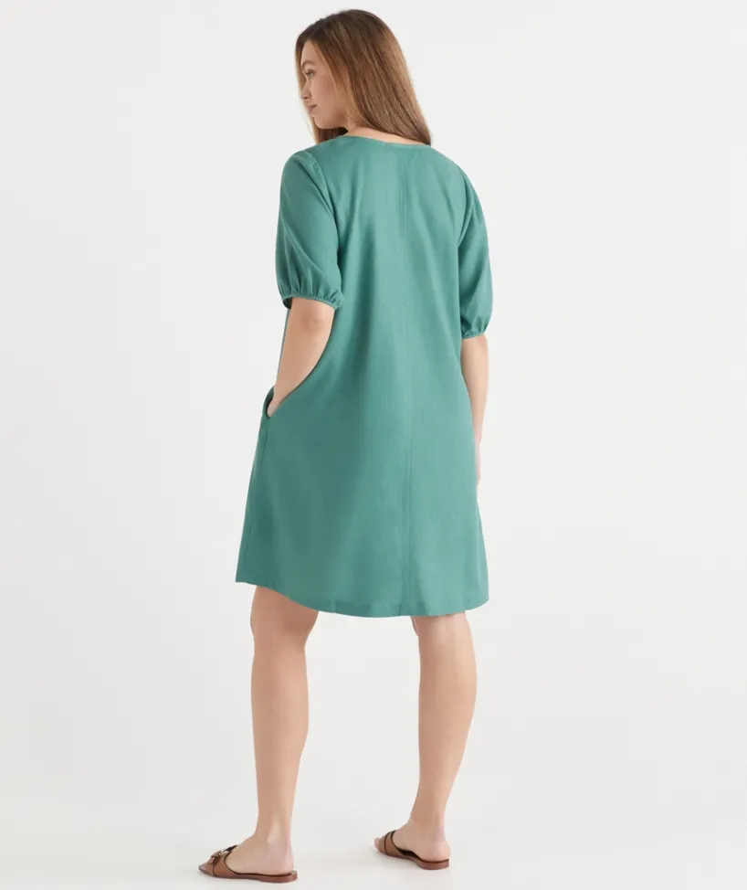 Sussan Dresses>Midsummer V Neck Short Sleeve Dress