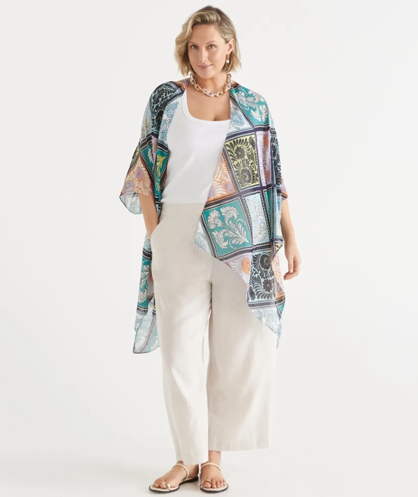 Sussan Wraps & Ponchos>Mosaic Print Serape MULTI