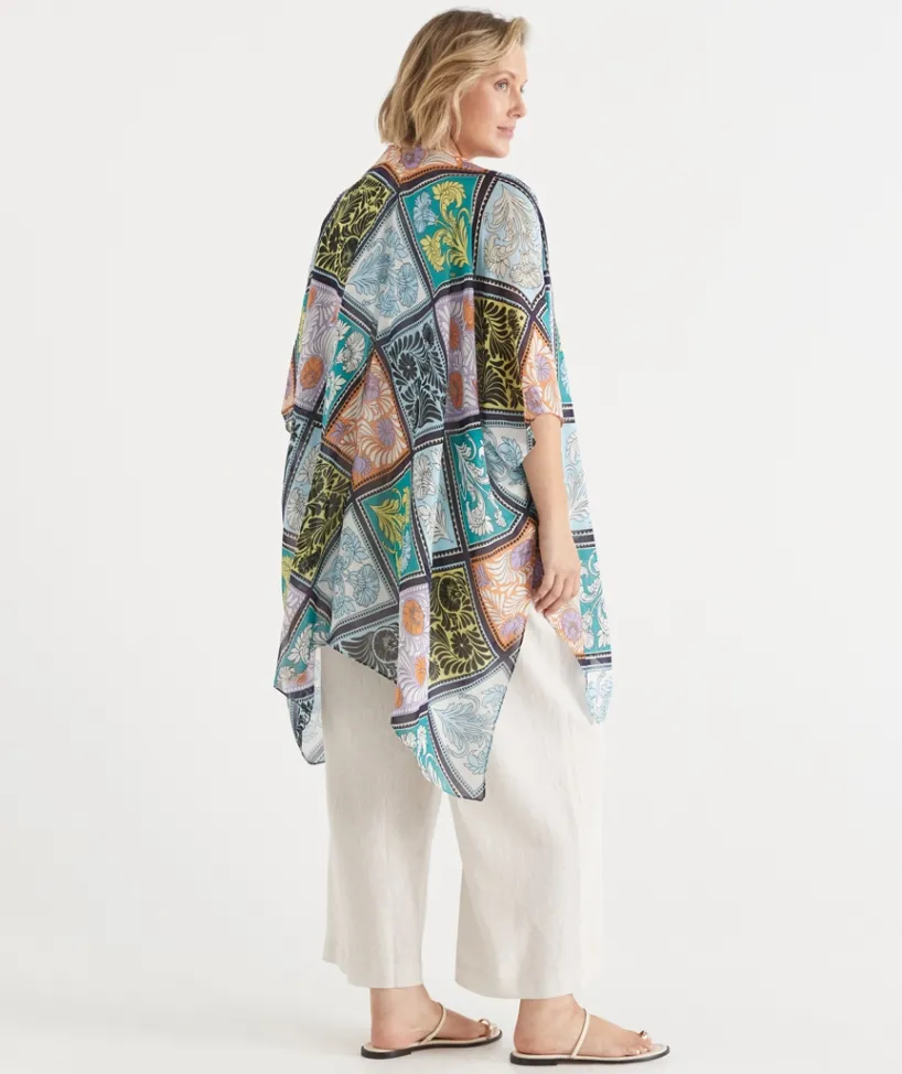 Sussan Wraps & Ponchos>Mosaic Print Serape MULTI