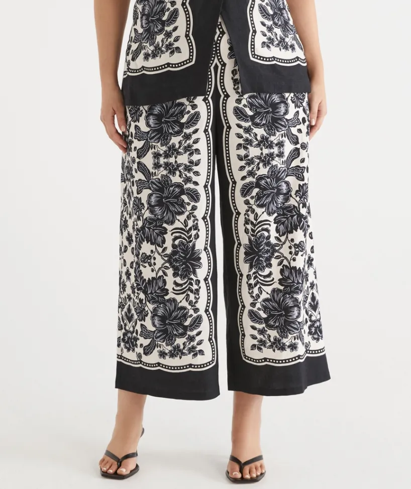Sussan Pants|Matching Sets>Noir Bloom Culotte Pant BLACK