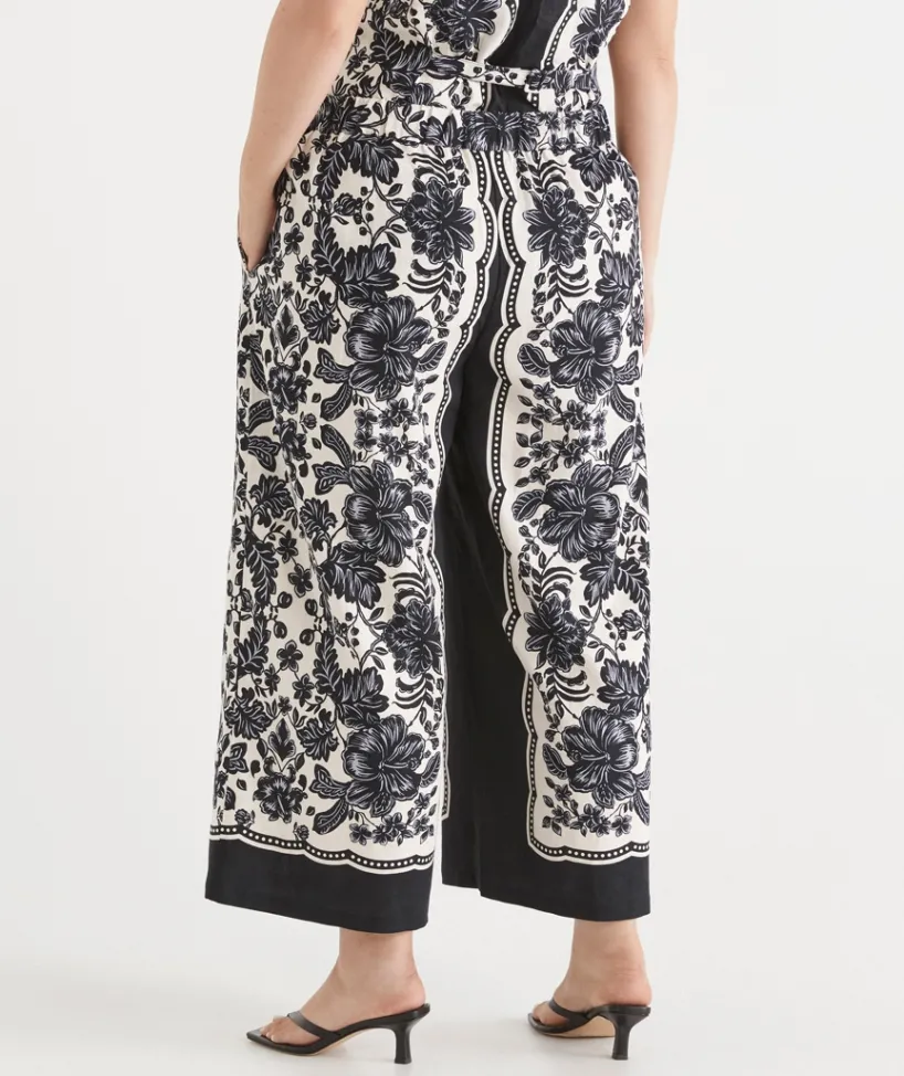 Sussan Pants|Matching Sets>Noir Bloom Culotte Pant BLACK