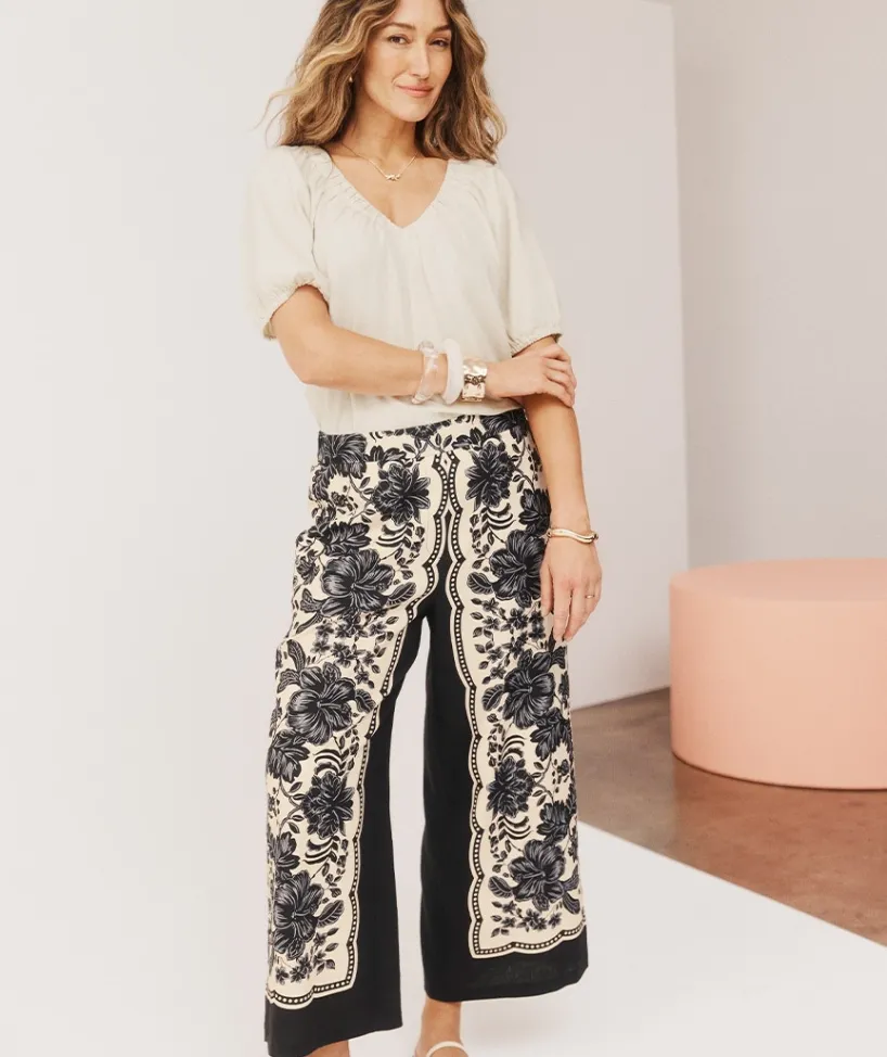 Sussan Pants|Matching Sets>Noir Bloom Culotte Pant BLACK