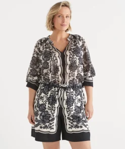 Sussan Matching Sets|Shorts>Noir Bloom Short BLACK