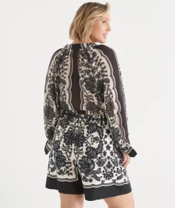 Sussan Matching Sets|Shorts>Noir Bloom Short BLACK