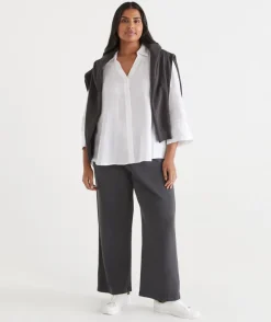 Sussan Tops|Shirts & Blouses>Open Neck Button Up Shirt