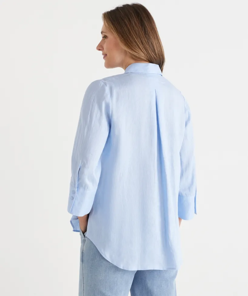 Sussan Tops|Shirts & Blouses>Open Neck Button Up Shirt