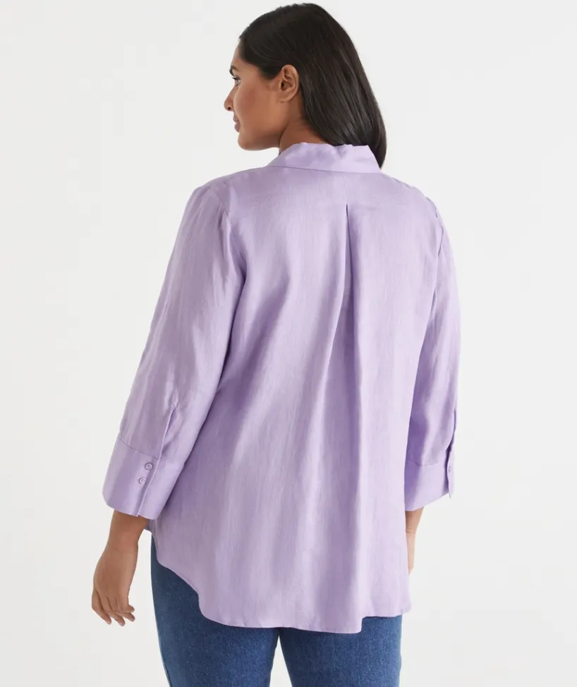 Sussan Tops|Shirts & Blouses>Open Neck Button Up Shirt