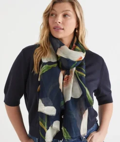 Sussan Scarves>Floral Print Scarf ORCHID