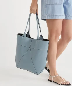 Sussan Bags>Panelled Tote Bag - Blue SMOKEY BLUE