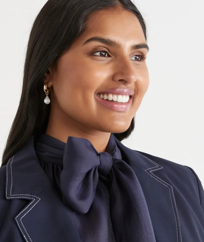 Sussan Jewellery>Pearl Drop Hoop Earring GOLD