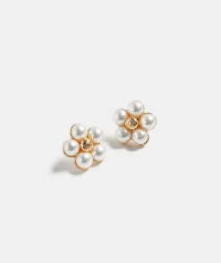 Sussan Jewellery>Flower Gold Stud Earring PEARL