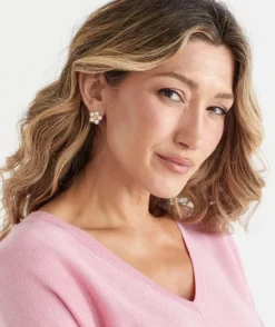 Sussan Jewellery>Flower Gold Stud Earring PEARL