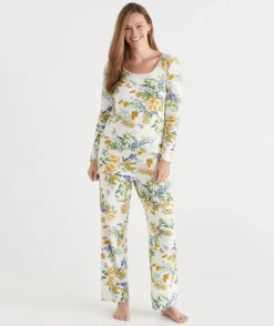 Sussan Pyjama Sets>Pointelle Floral Field Pyjama Set CREAM