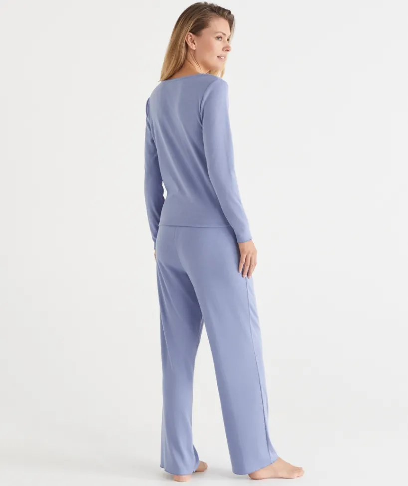 Sussan Pyjama Sets>Pointelle Long Sleeve Heart Pyjama Set