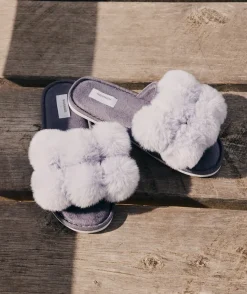 Sussan Slippers>Pom Pom Slippers - Purple GRAPE