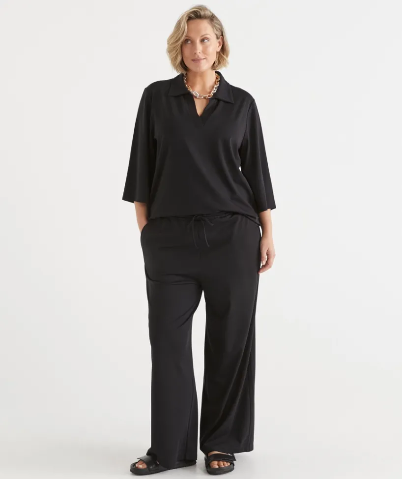 Sussan Pants>Ponte Everyday Drawstring Pant BLACK