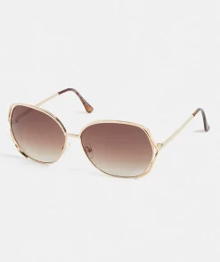 Sussan Sunglasses>Porto Oversized Sunglasses GOLD
