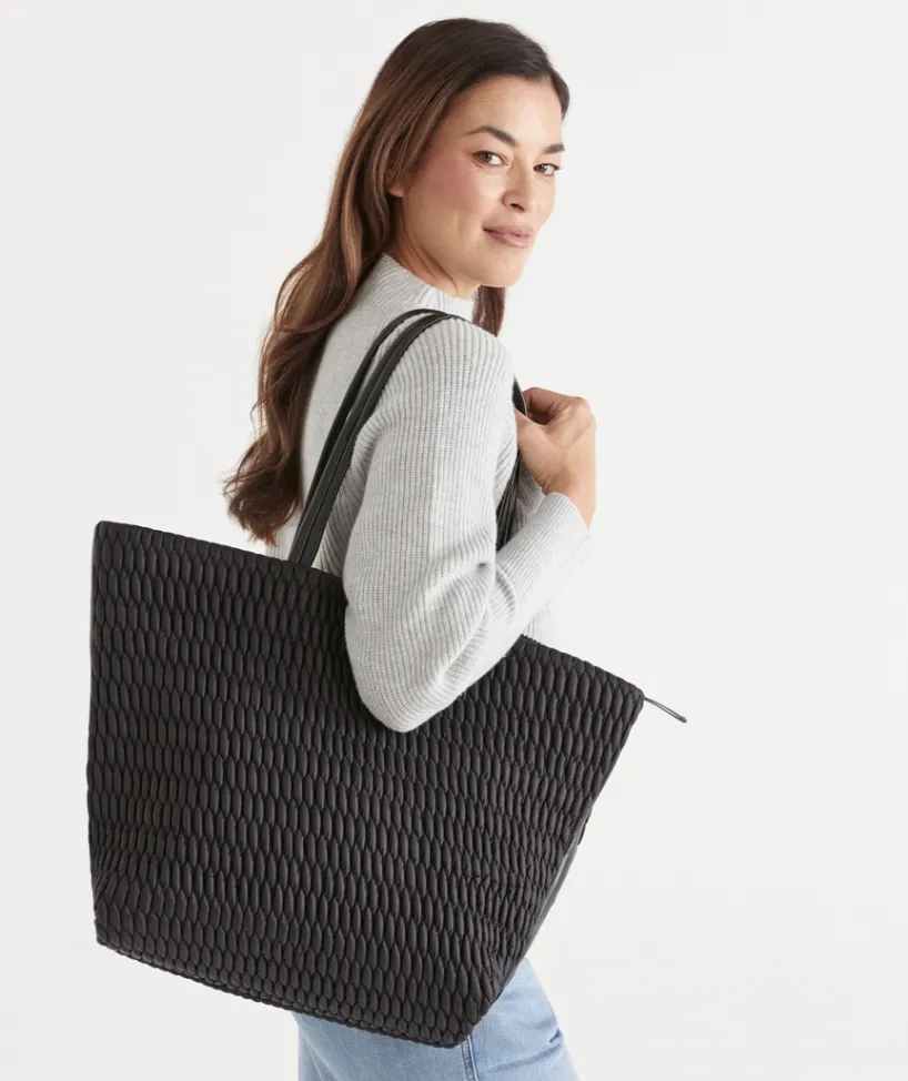 Sussan Bags>Quilted Puffer Weekend Bag BLACK