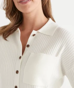 Sussan Knitwear|Knit Cardigans>Rib Button Up Cardigan