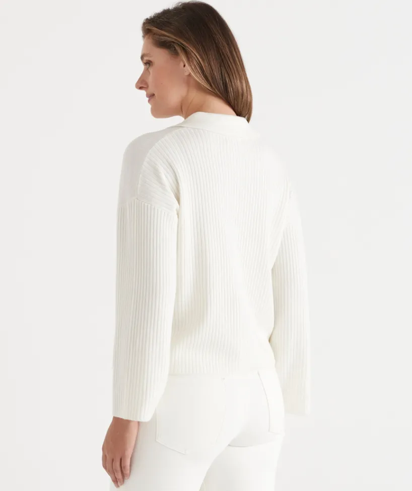 Sussan Knitwear|Knit Cardigans>Rib Button Up Cardigan