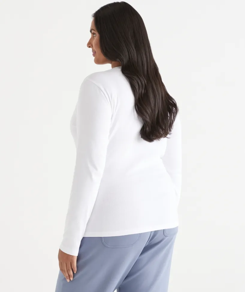 Sussan Tops|T-Shirts>Rib Long Sleeve Tee