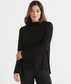 Sussan Loungewear|Tops>Rib Step Hem Top