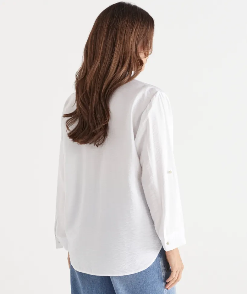 Sussan Tops|Shirts & Blouses>Roll Tab Sleeve Shirt