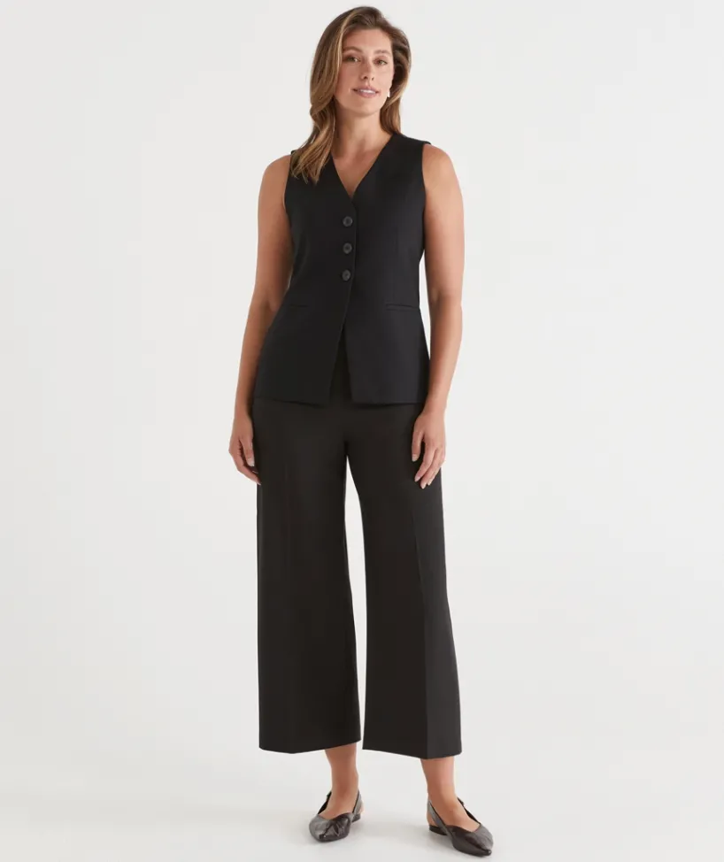 Sussan Pants|Matching Sets>Seam Detail Culotte Pant BLACK