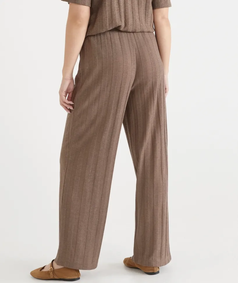 Sussan Loungewear|Pants>Self-Stripe Straight Leg Knit Pant