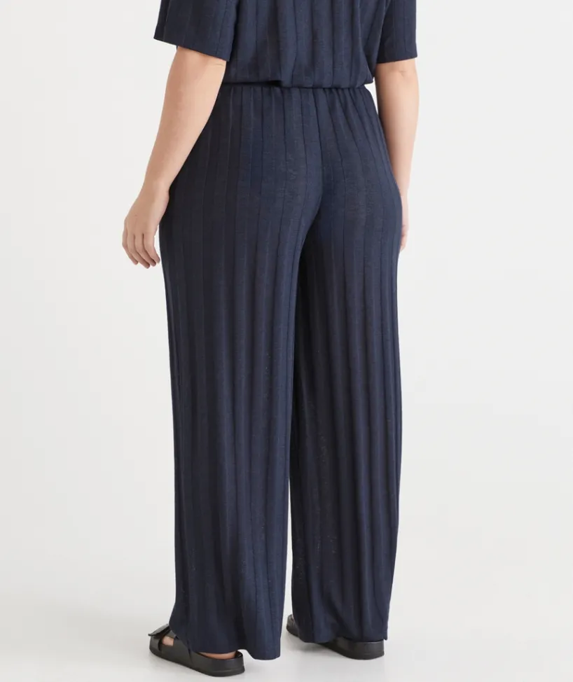 Sussan Loungewear|Pants>Self-Stripe Straight Leg Knit Pant