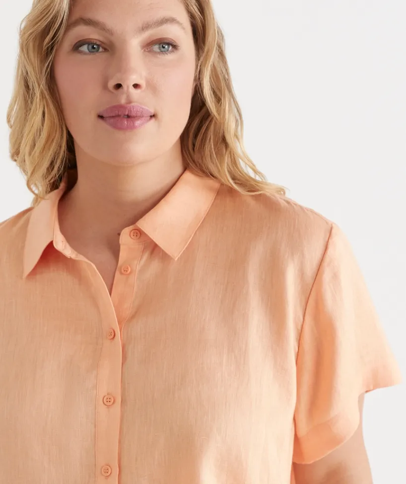 Sussan Tops|Matching Sets>Short Sleeve Button Detail Shirt