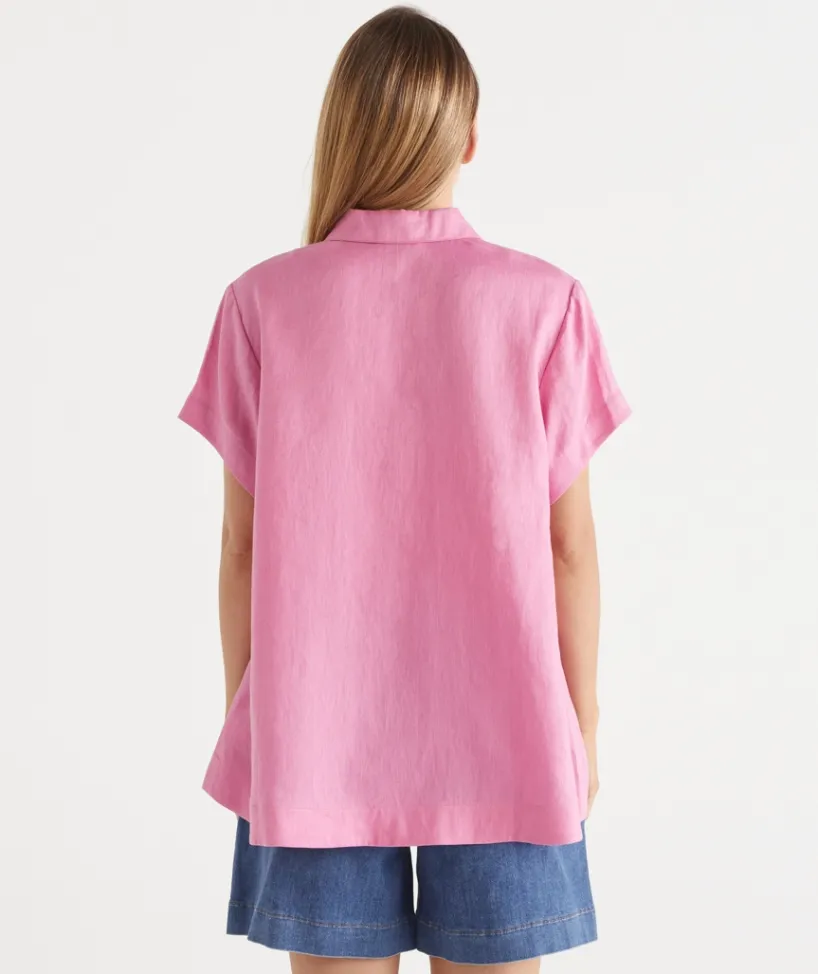 Sussan Tops|Matching Sets>Short Sleeve Button Detail Shirt
