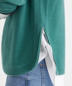 Sussan Tops|Knitwear>Side Zip Crew Neck Jumper