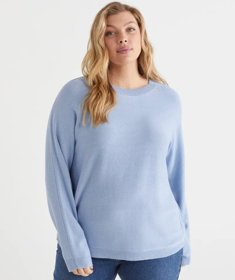 Sussan Tops|Knitwear>Side Zip Crew Neck Jumper