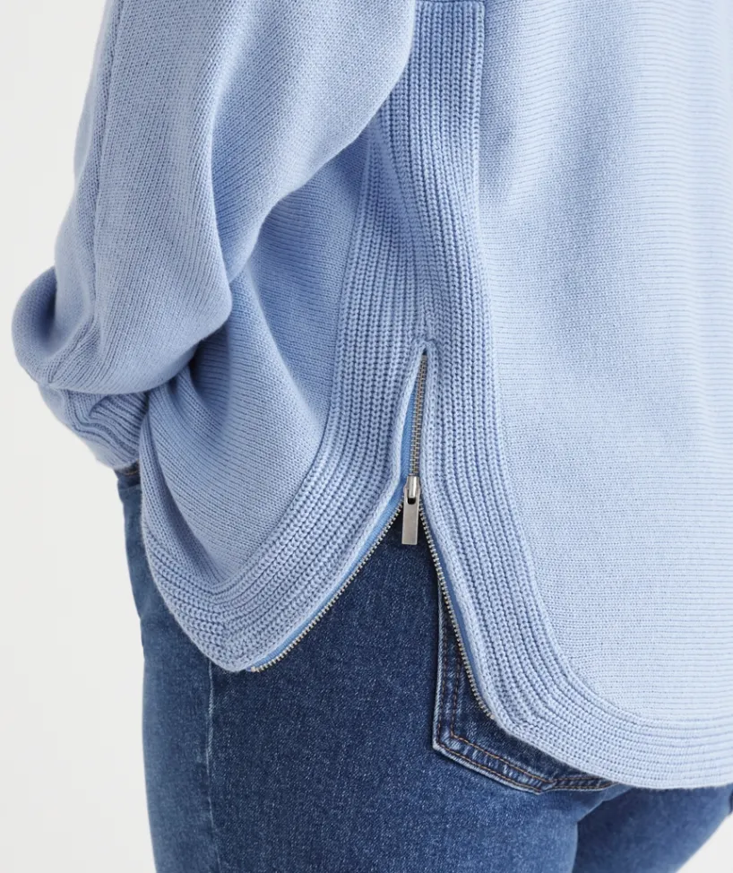 Sussan Tops|Knitwear>Side Zip Crew Neck Jumper